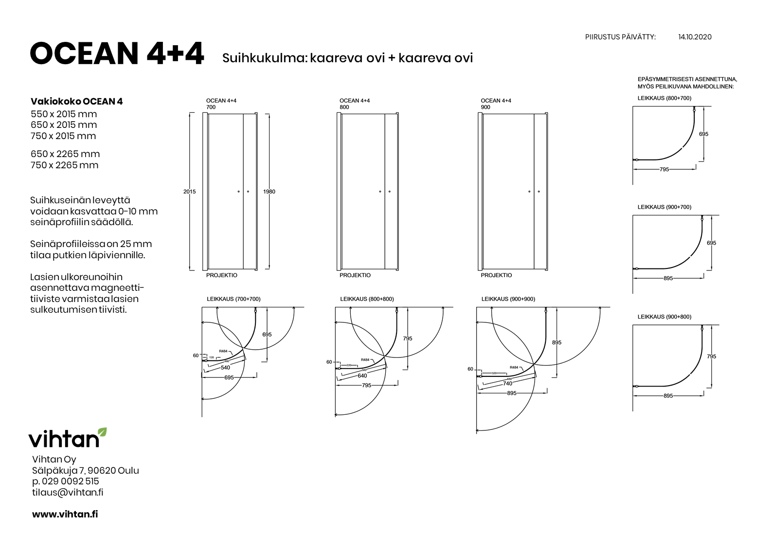 mittakuva_suihkukulma_OCEAN 4+4